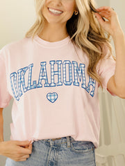 Oklahoma Heart Gingham Print Blossom Tee