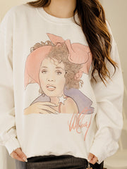 Whitney Houston 80s White Thrifted Sweatshirt