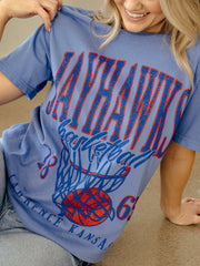 KU Jayhawks Big Basketball Mystic Blue Tee