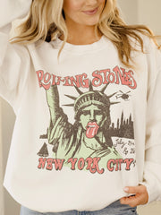 Rolling Stones NYC Liberty White Thrifted Sweatshirt