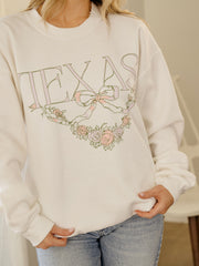 Texas Swag White Thrifted Sweatshirt