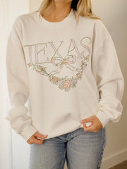 Texas Swag White Thrifted Sweatshirt