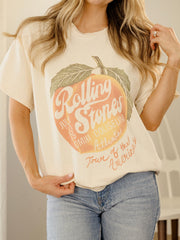 Rolling Stones Peach Off White Thrifted Distressed Tee