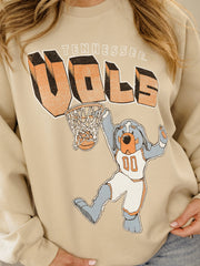 Vols Mascot Basketball Dunk Sand Thrifted Sweatshirt