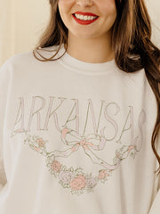 Arkansas Swag White Thrifted Sweatshirt