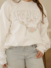 Arkansas Swag White Thrifted Sweatshirt