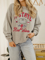 ASU Red Wolves Patches 25 Ash Gray Thrifted Sweatshirt