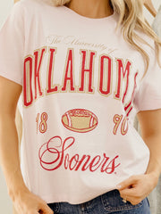 OU Sooners Wave Arch Pink Ellie Perfect Tee
