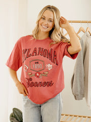 OU Sooners Patches 25 Red Heavyweight Tee