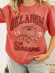 OU Sooners Patches 25 Red Heavyweight Tee