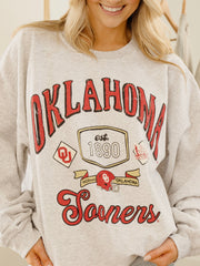 OU Sooners Patches 25 Ash Gray Thrifted Sweatshirt