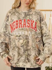 Nebraska Huskers Filled Gault Camouflage Sweatshirt