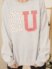 OU Sooners Quilted Puff Ink Ash Gray Thrifted Sweatshirt