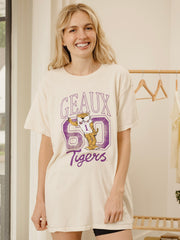 LSU Tigers Club Mascot Off White Thrifted Tee