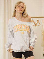 Tennessee Vols Gingham Heart Ash Gray Flashdance Sweatshirt