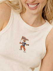 Auburn Tigers Mascot Flag Off White Micro Cropped Tank