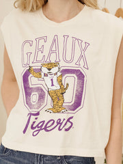 LSU Tigers Club Mascot Off White Tank