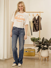 Tennessee Vols Football Stencil Off White Cropped Tee