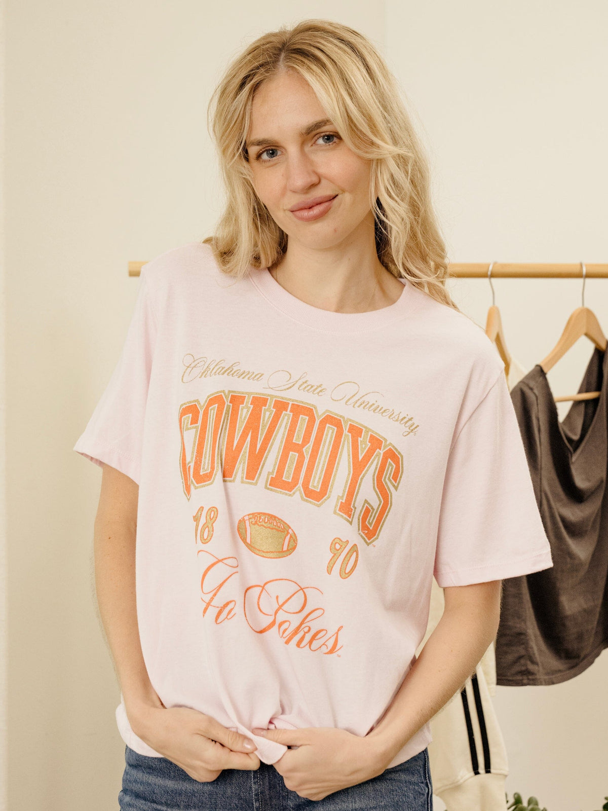 OSU Cowboys Wave Arch Pink Ellie Perfect Tee