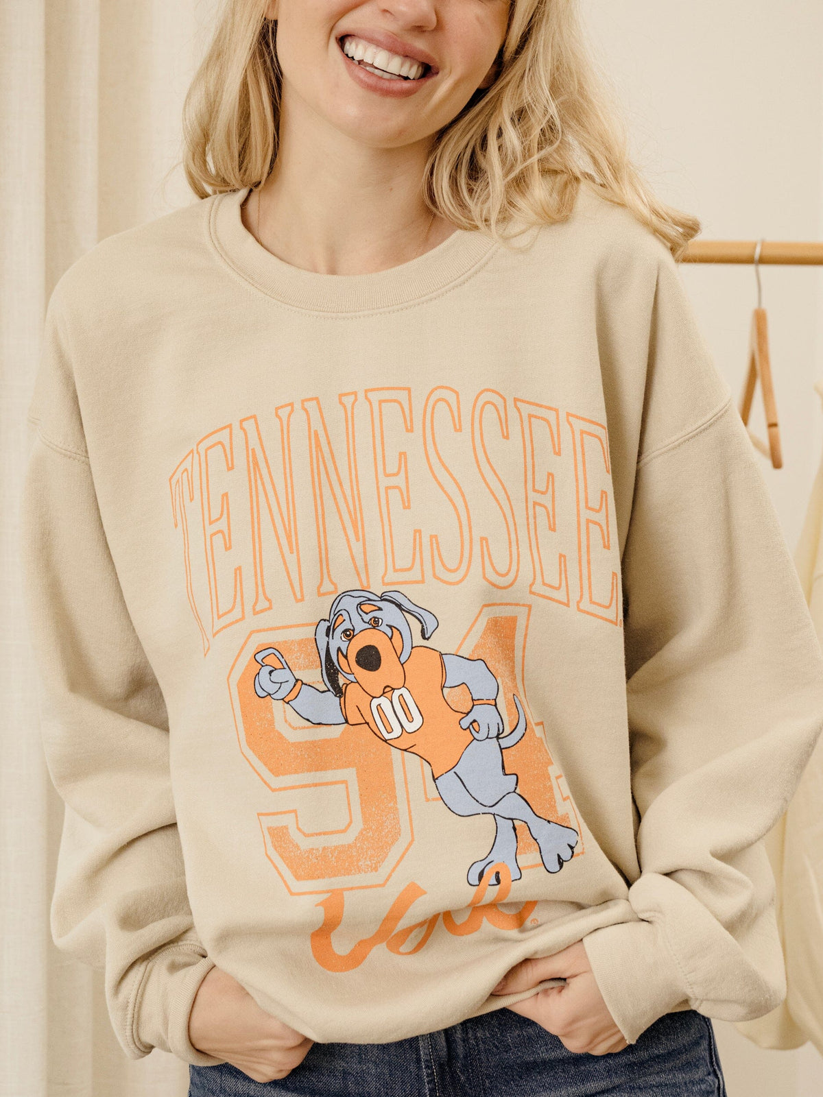 Tennessee Vols Club Mascot Sand Thrifted Sweatshirt