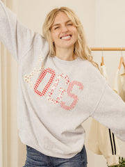 Hogs Quilted Puff Ink Ash Gray Thrifted Sweatshirt