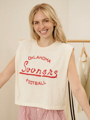 OU Sooners Football Stencil Off White Tank