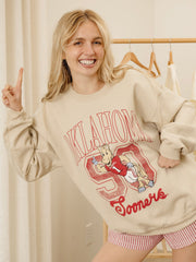 OU Sooners Club Mascot Sand Thrifted Sweatshirt