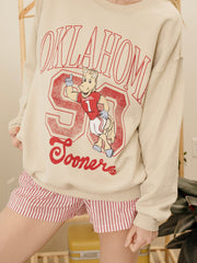 OU Sooners Club Mascot Sand Thrifted Sweatshirt