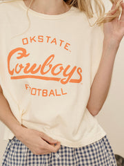 OSU Cowboys Football Stencil Off White Tank