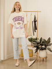 LSU Tigers Wave Arch Off White Thrifted Tee