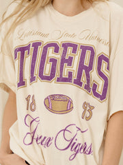 LSU Tigers Wave Arch Off White Thrifted Tee
