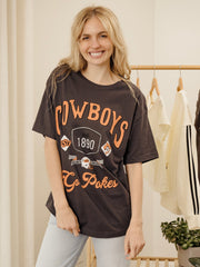 OSU Cowboys Patches 25 Dark Gray Heavyweight Tee