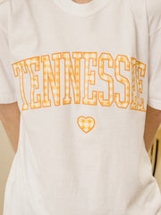Tennessee Vols Gingham Heart White Tee