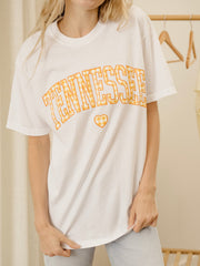 Tennessee Vols Gingham Heart White Tee