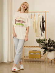 Mississippi State Bulldogs Football Field Off White Thrifted Tee