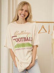 Mississippi State Bulldogs Football Field Off White Thrifted Tee