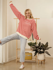 OU Boomer Sooner Simple Script Red/White Stripe Hi Dive Sweatshirt