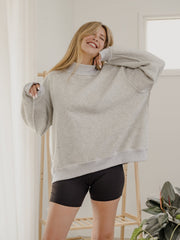 Arkansas Hogs Tall Boy Gray Mock Neck Reversible Sweatshirt