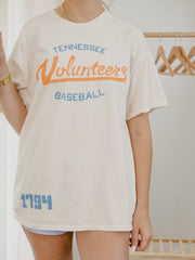 Vols Baseball Stencil Off White Thrifted Tee
