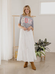 Hogs Quilted Puff Ink Gray Cropped Tee
