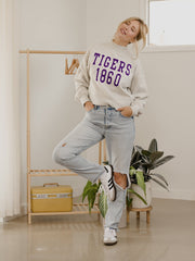 LSU Tigers College Block Puff Ink Gray Mock Neck Hi-Dive Sweatshirt