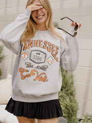 Tennessee Vols Patches 25 Ash Gray Thrifted Sweatshirt