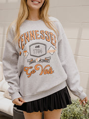Tennessee Vols Patches 25 Ash Gray Thrifted Sweatshirt