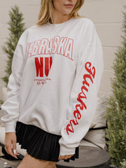 Nebraska Huskers Sporty White Sweatshirt