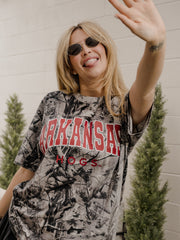 Arkansas Razorbacks Filled Gault Black/White Camouflage Tee
