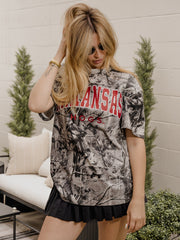 Arkansas Razorbacks Filled Gault Black/White Camouflage Tee