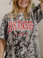 Arkansas Razorbacks Filled Gault Black/White Camouflage Tee