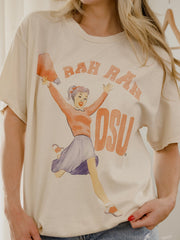 OSU Cowboys Rah Rah Off White Thrifted Tee