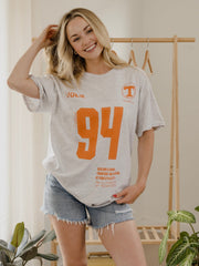 Tennessee Vols Crest Stamp Ash Gray Thrifted Tee