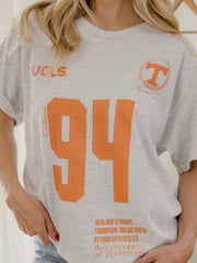 Tennessee Vols Crest Stamp Ash Gray Thrifted Tee